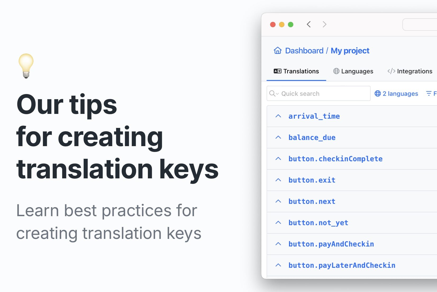 Best practices for creating translation keys