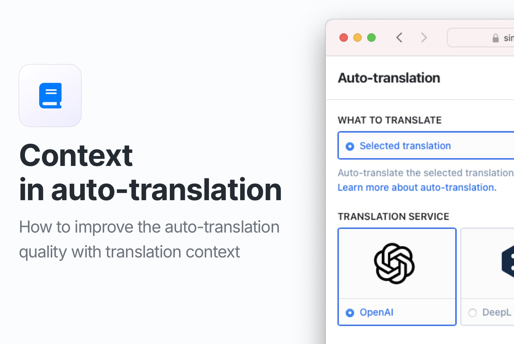 ChatGPT and DeepL translation context in auto-translation