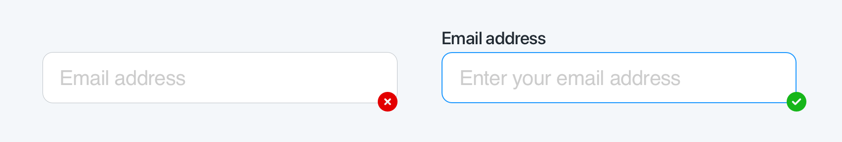 Email address form example