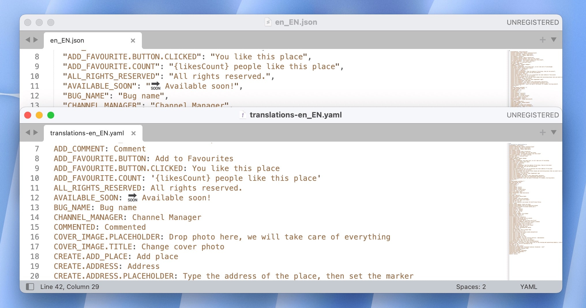 Emoji example in YAML and JSON