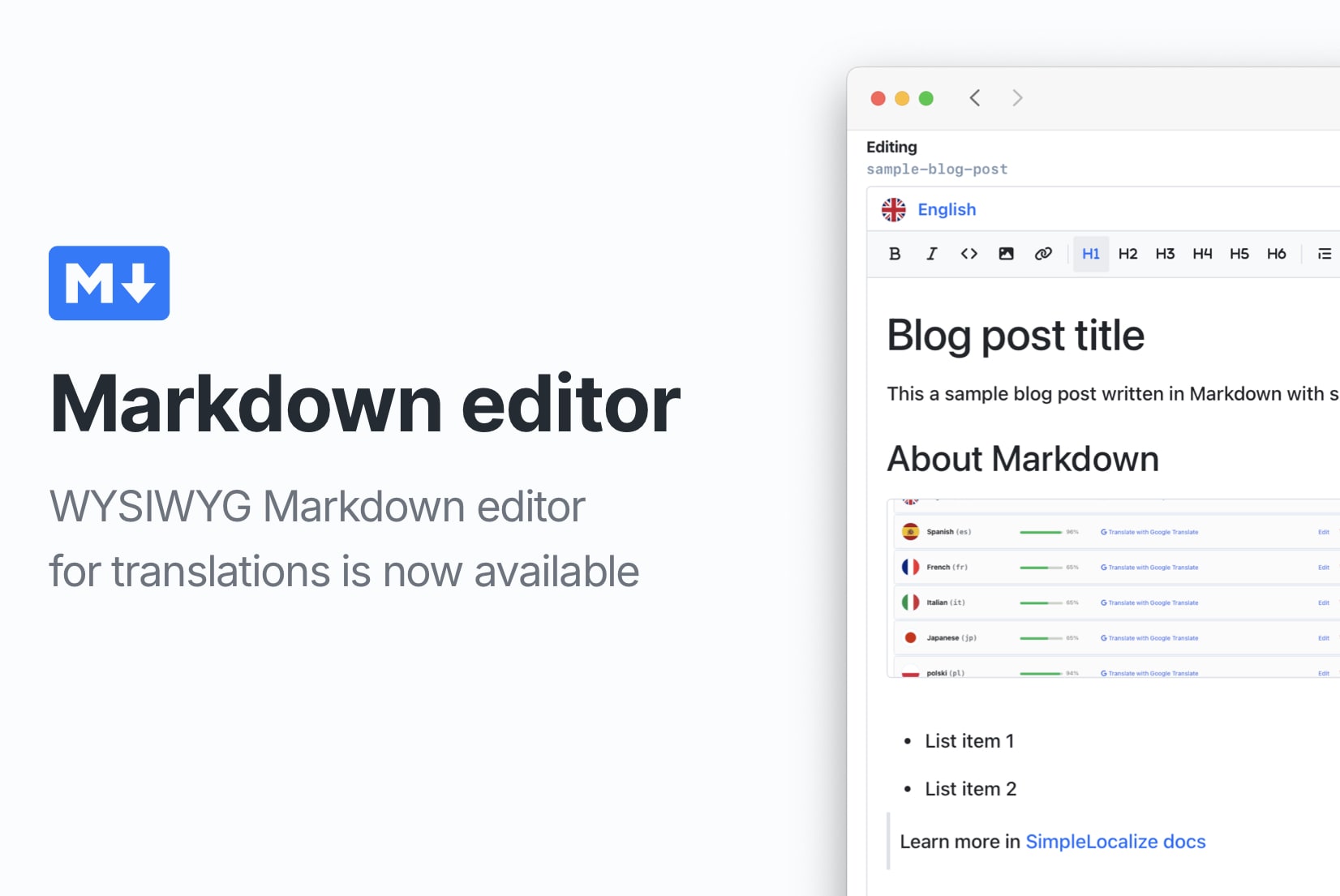 Introducing: Markdown visual editor