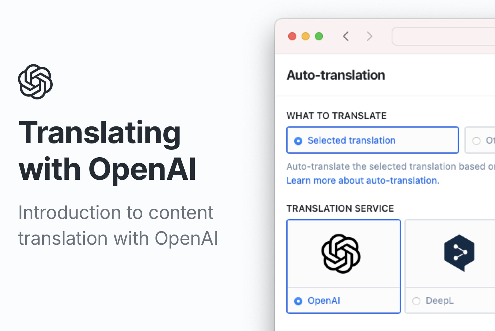 How to translate a website or app using OpenAI?