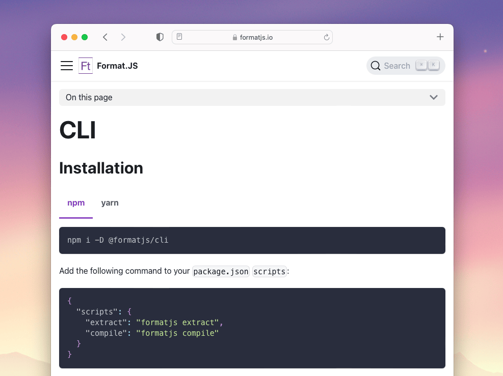 formatjs cli