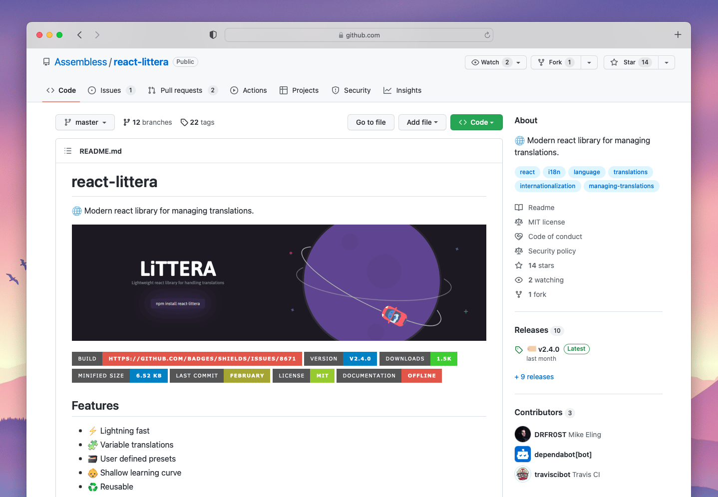 react littera for managing translations