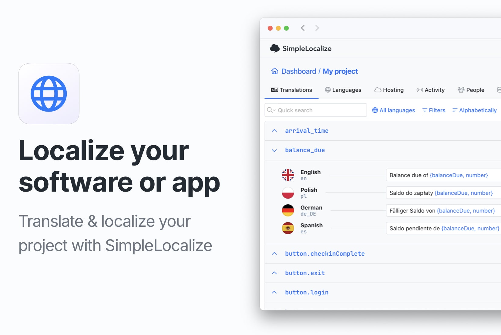 Start with software project localization