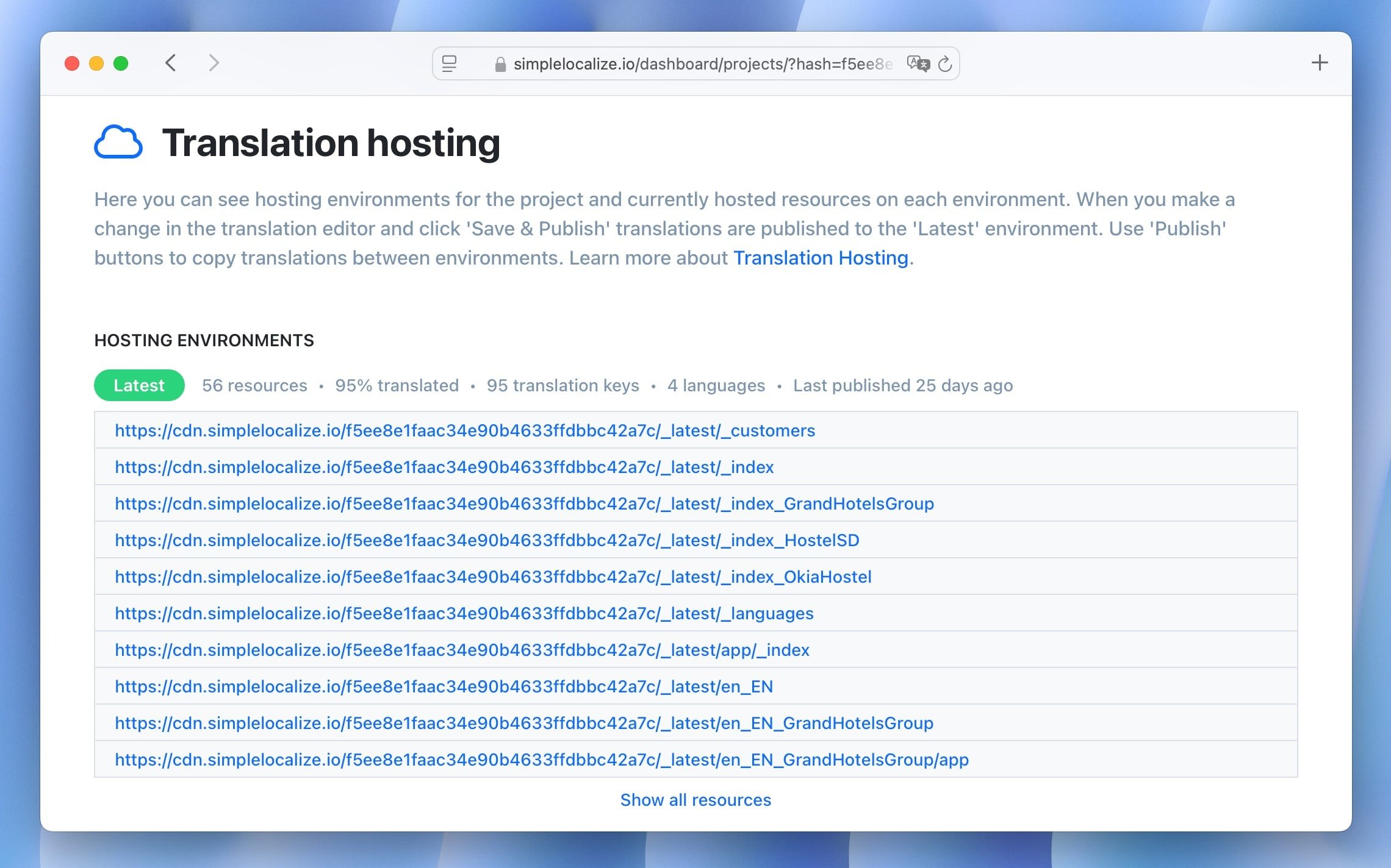 SimpleLocalize CDN Hosting