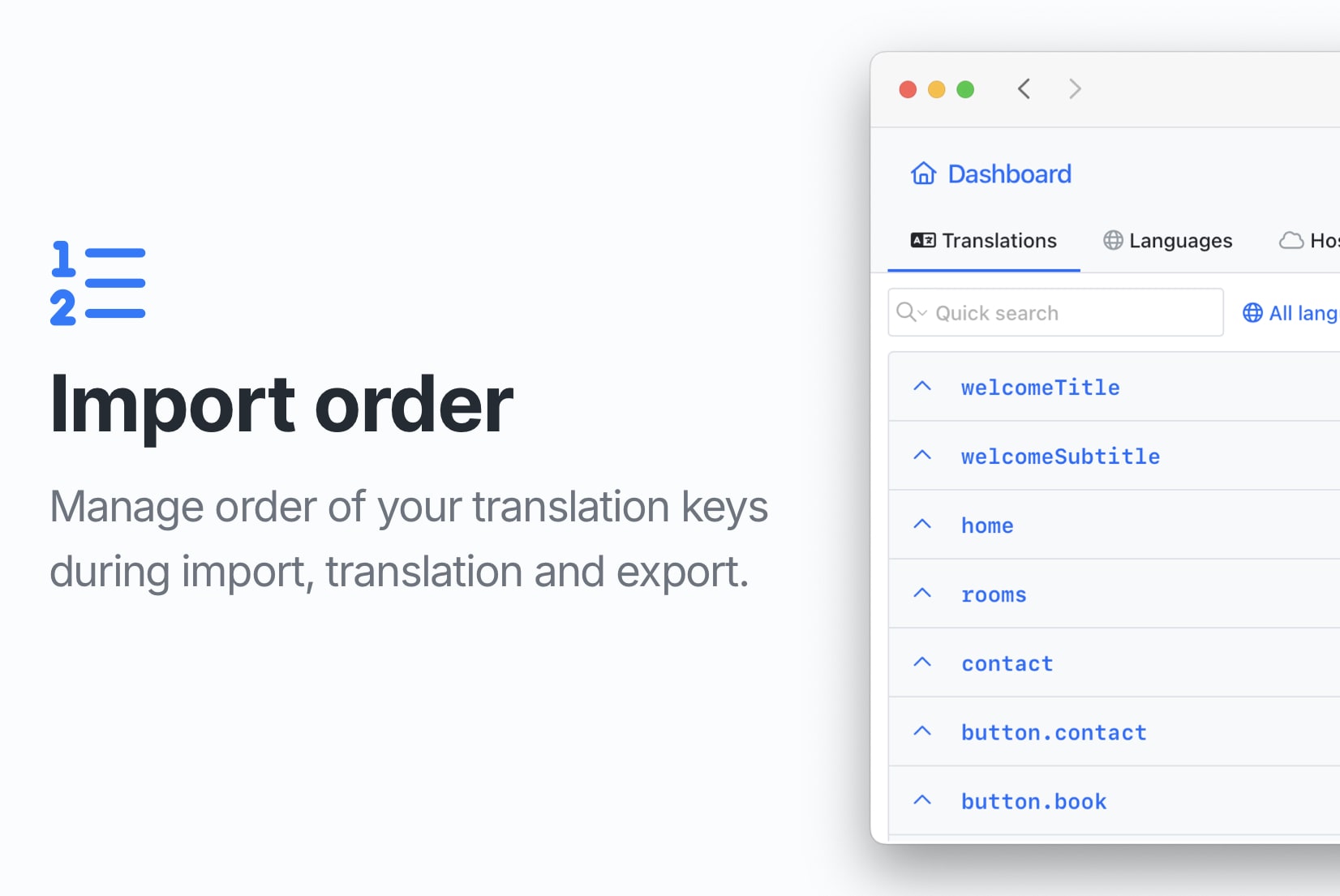 How to keep translation keys in order