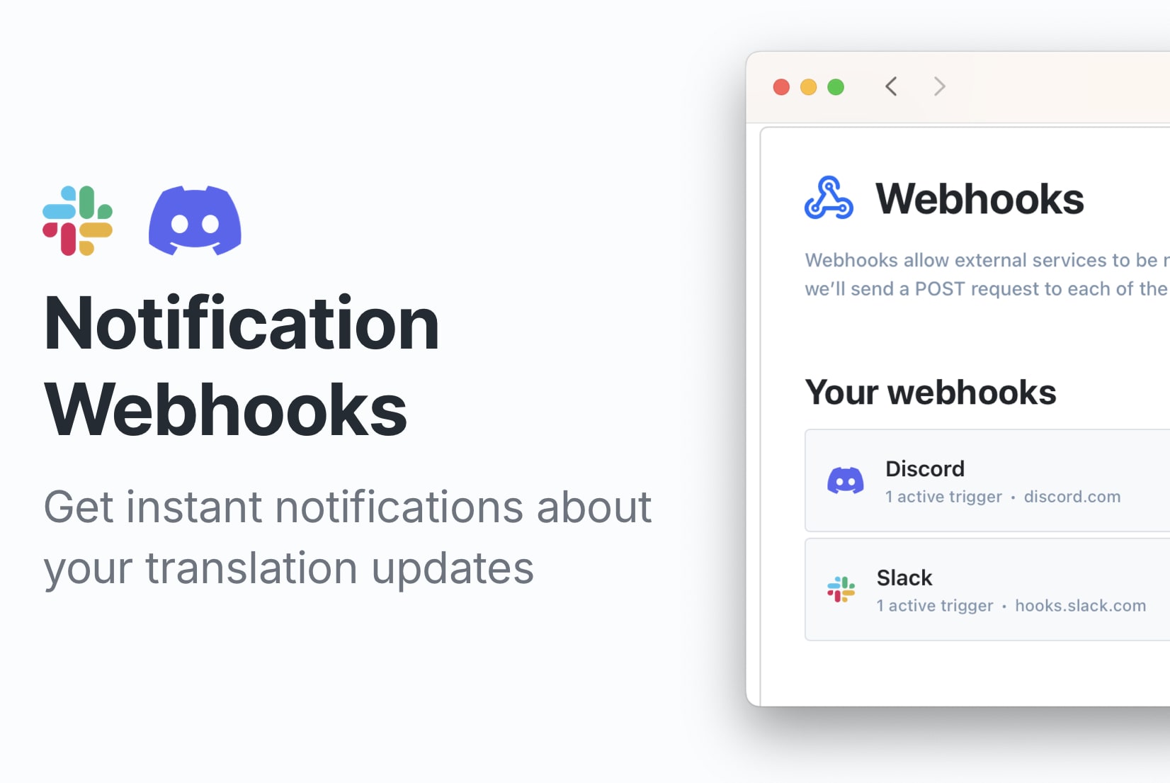 Get notified about translation changes with SimpleLocalize Webhooks