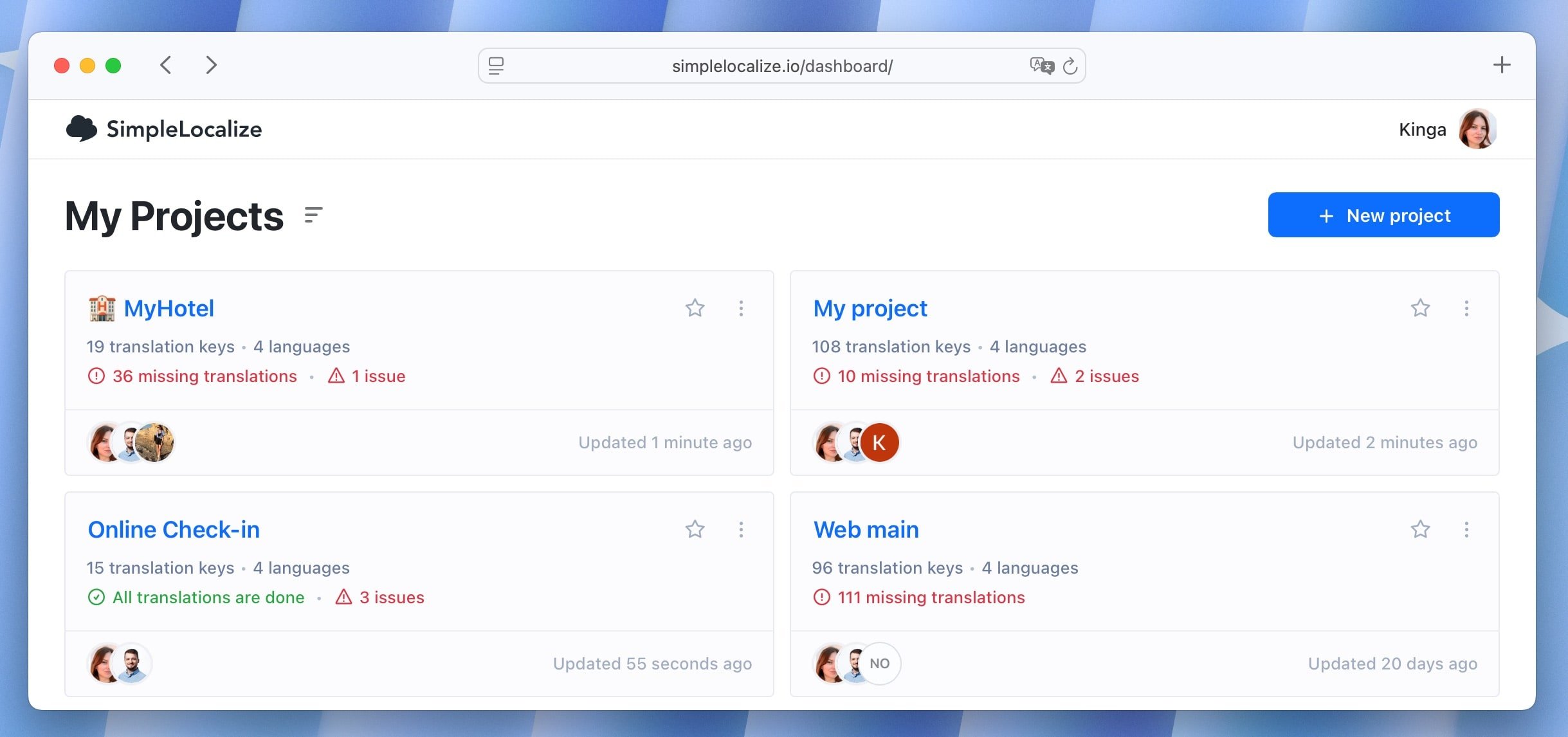 Show number of issues on Dashboard