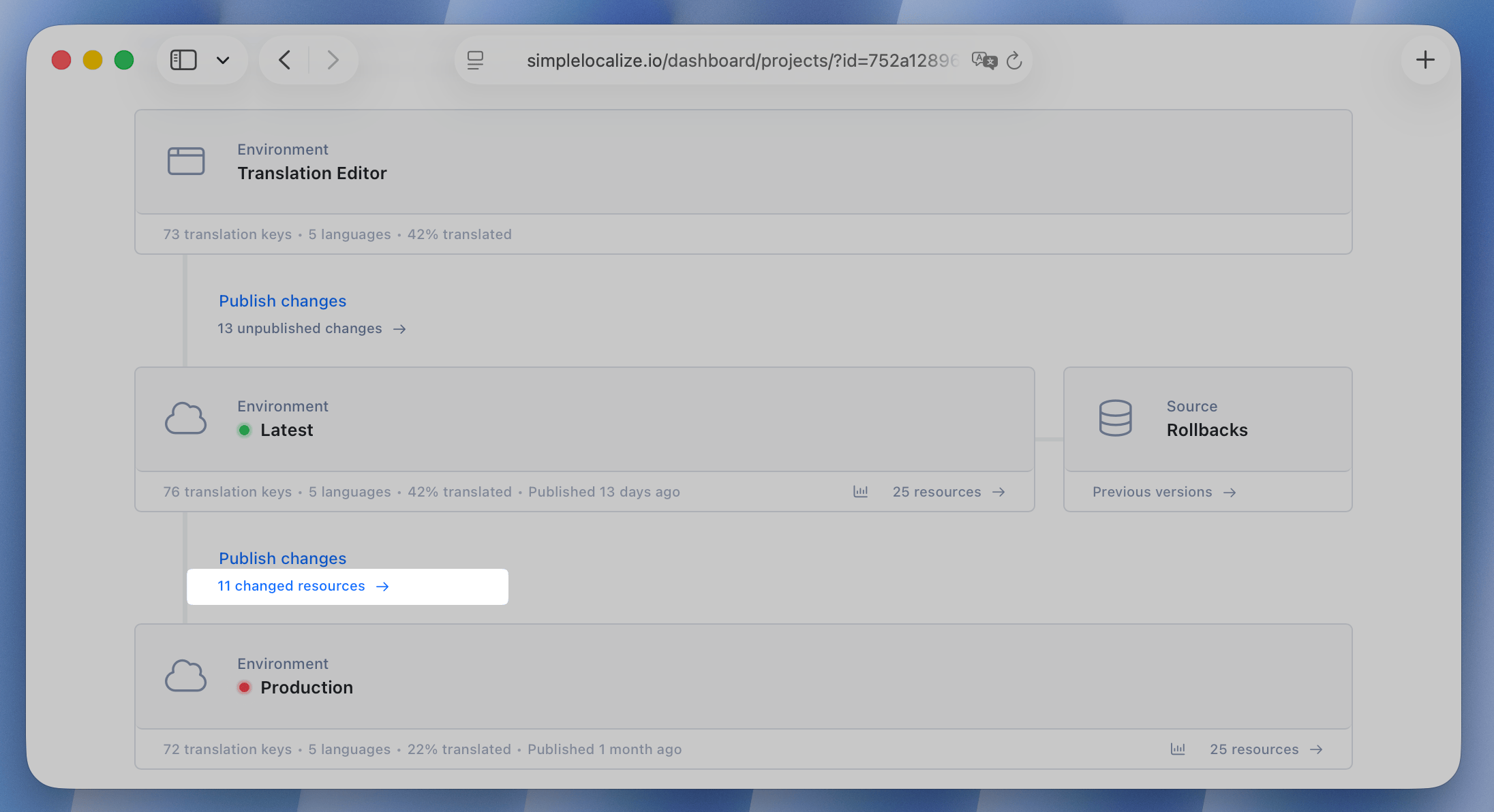 Changed resources button in Translation Hosting